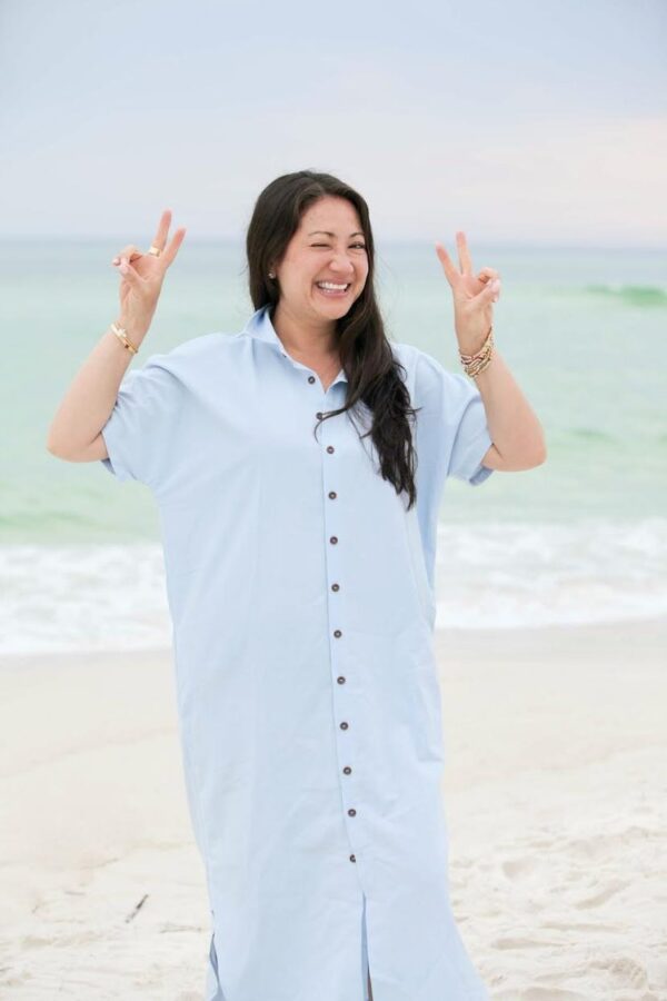 Button-Up Dress BLUE - Image 2