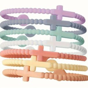 Silicone Cross Bracelets, 7 pc